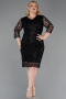 Black Midi Scaly Plus Size Cocktail Dress ABK2546