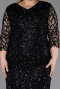 Black Midi Scaly Plus Size Cocktail Dress ABK2546
