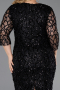 Black Midi Scaly Plus Size Cocktail Dress ABK2546