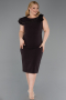 Midi Brown Plus Size Cocktail Dress ABK2618
