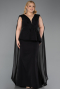 Long Black Plus Size Evening Dress ABU5955