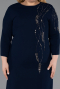Midi Navy Blue Plus Size Cocktail Dress ABK2620