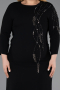 Midi Black Plus Size Cocktail Dress ABK2620