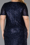 Midi Navy Blue Scaly Plus Size Cocktail Dress ABK2621