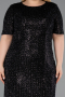 Midi Black Scaly Plus Size Cocktail Dress ABK2621
