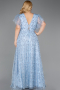 Light Blue Long Plus Size Engagement Dress ABU5872