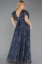 Navy Blue Long Plus Size Engagement Dress ABU5872