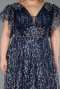 Navy Blue Long Plus Size Engagement Dress ABU5872