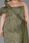 Long Olive Drab Plus Size Evening Dress ABU5844