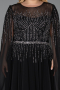 Long Black Chiffon Plus Size Evening Gown ABU6095