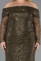 Long Olive Drab Scaly Formal Plus Size Dress ABU6137