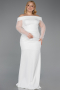 Long White Formal Plus Size Dress ABU6103