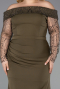 Long Olive Drab Formal Plus Size Dress ABU6103