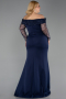 Long Navy Blue Formal Plus Size Dress ABU6103