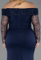 Long Navy Blue Formal Plus Size Dress ABU6103