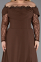 Long Brown Plus Size Evening Dress ABU6135