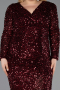 Long Burgundy Scaly Plus Size Evening Dress ABU6074