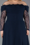 Long Navy Blue Plus Size Evening Dress ABU6135