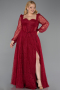 Long Burgundy Dantelle Formal Plus Size Dress ABU6131