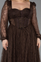 Long Brown Dantelle Formal Plus Size Dress ABU6131