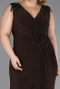Brown Long Plus Size Evening Dress ABU2854