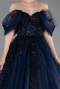 Navy Blue Long Plus Size Haute Couture Dress ABU3623