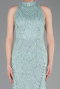 Mint Halter Neck Long Beaded Mermaid Evening Gown ABU4791