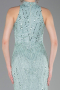 Mint Halter Neck Long Beaded Mermaid Evening Gown ABU4791