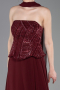 Long Burgundy Chiffon Evening Dress ABU6150