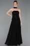 Long Black Chiffon Evening Dress ABU6150