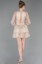 Short Beige Dantelle Cocktail Dress ABK2623