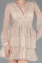 Short Beige Dantelle Cocktail Dress ABK2623