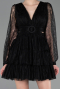 Short Black Dantelle Cocktail Dress ABK2623
