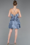 Short Indigo Satin Cocktail Dress ABK2624