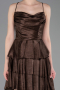 Short Brown Satin Cocktail Dress ABK2624