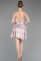 Short Powder Color Satin Cocktail Dress ABK2624