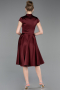 Midi Burgundy Satin Cocktail Dress ABK2626