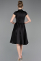 Midi Black Satin Cocktail Dress ABK2626