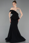 Long Black Mermaid Evening Gown ABU6153