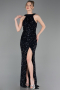 Long Navy Blue Scaly Evening Dress ABU5135