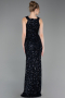 Long Navy Blue Scaly Evening Dress ABU5135