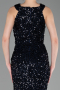 Long Navy Blue Scaly Evening Dress ABU5135