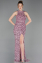 Powder Color Long Scaly Evening Dress ABU5135