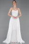 Long White Beaded Evening Dress ABU6125