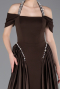 Brown Long Satin Evening Dress ABU5995