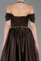 Brown Long Satin Evening Dress ABU5995