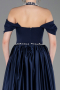 Navy Blue Long Satin Evening Dress ABU5995