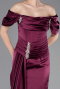 Plum Long Satin Mermaid Evening Gown ABU5765
