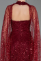 Long Burgundy Beaded Evening Dress ABU6154