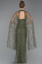 Long Olive Drab Beaded Evening Dress ABU6154